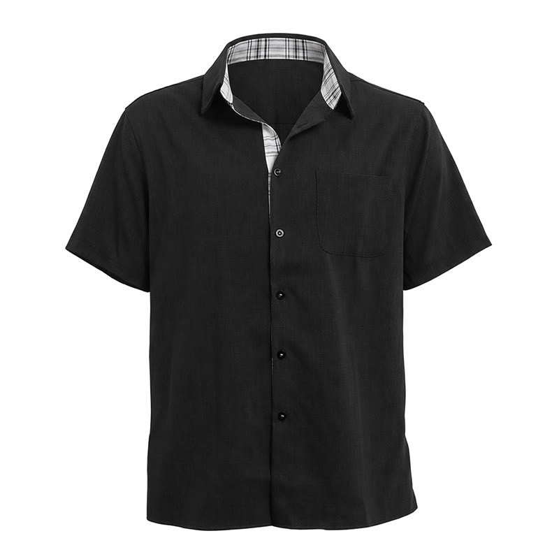 Men's Solid Linen Short Sleeve Button Down Shirt - image 26