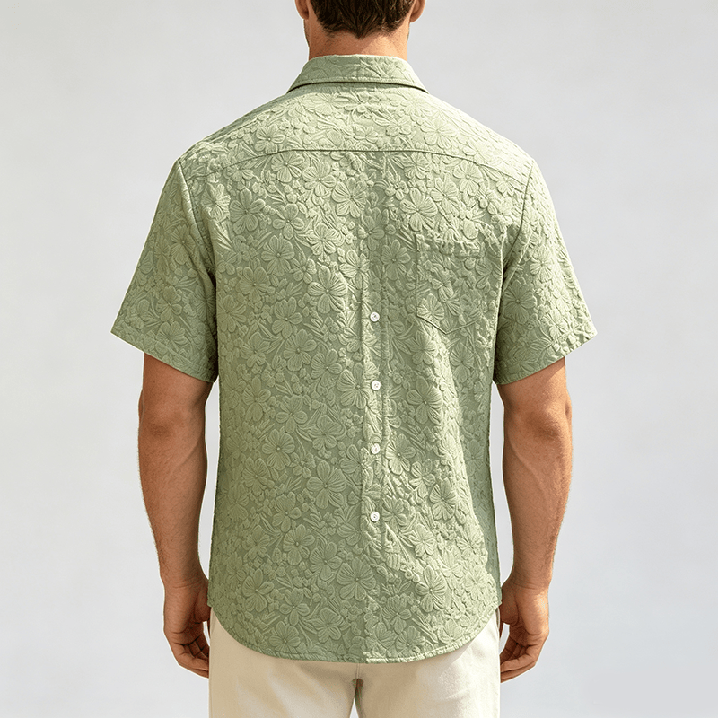 Men's Floral Holiday Summer Daily Casual Textured Cotton Shirts - image 3