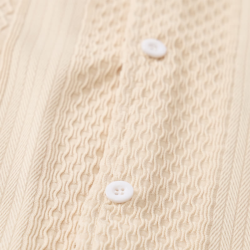 Men's Solid Hollow Cool Touch Daily Street Knitted Shirt  - image 9