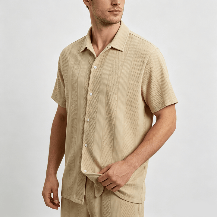 Men's Solid Hollow Cool Touch Daily Street Knitted Shirt  - image 2