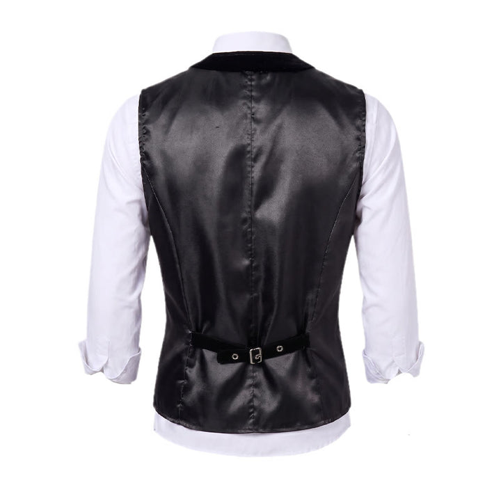 Men's Elegant Steampunk Single Button Dress Suit Vest - image 10