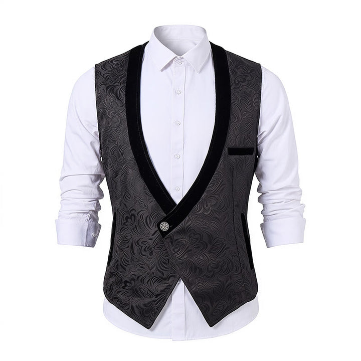 Men's Elegant Steampunk Single Button Dress Suit Vest - image 9