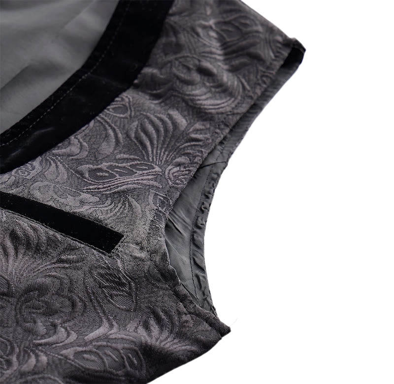 Men's Elegant Steampunk Single Button Dress Suit Vest - image 6