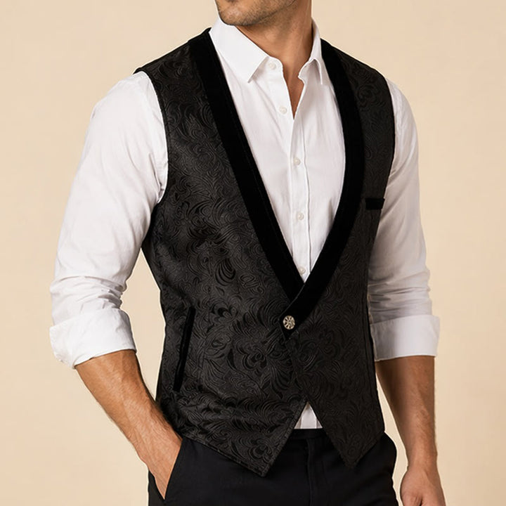 Men's Elegant Steampunk Single Button Dress Suit Vest - image 3