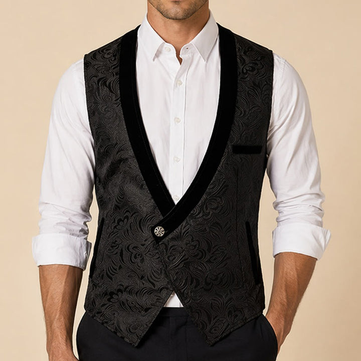 Men's Elegant Steampunk Single Button Dress Suit Vest - image 1