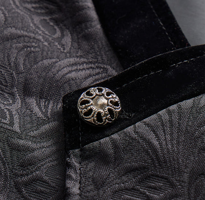 Men's Elegant Steampunk Single Button Dress Suit Vest - image 4