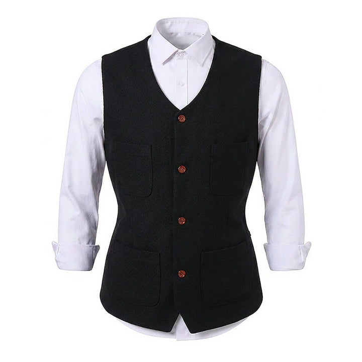 Men's Classic 4-Pocket Wool-Blend Suit Vest - image 13