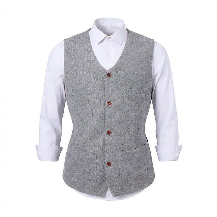Men's Classic 4-Pocket Wool-Blend Suit Vest - image 11