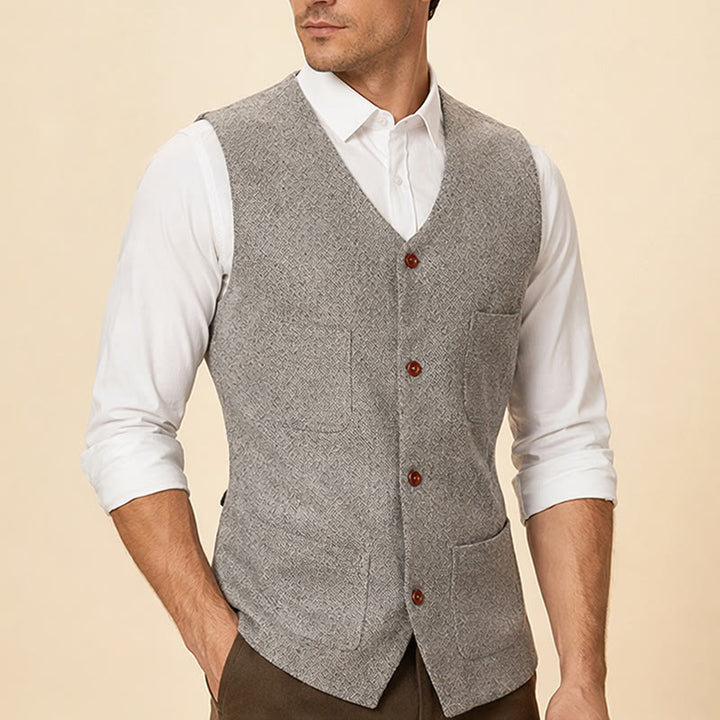 Men's Classic 4-Pocket Wool-Blend Suit Vest - image 3