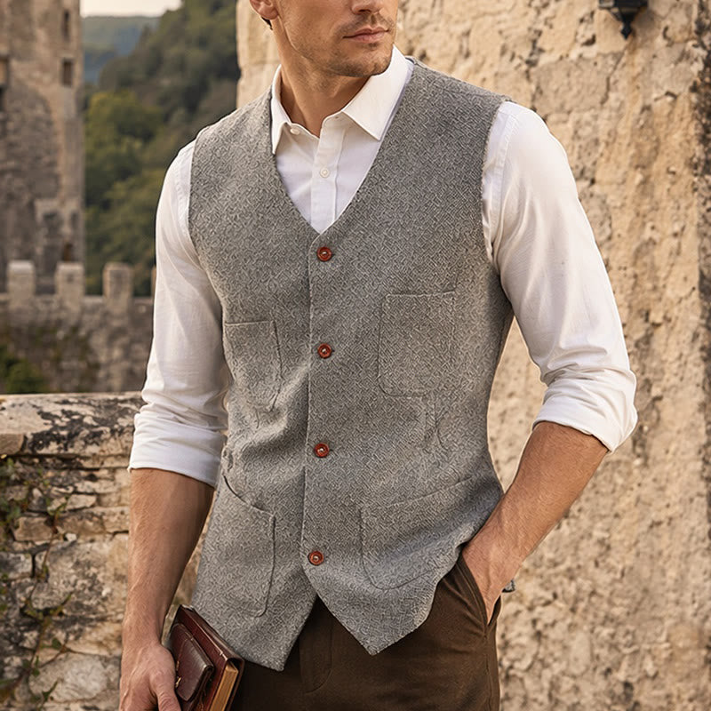 Men's Classic 4-Pocket Wool-Blend Suit Vest - Gray - 2XL - image 0