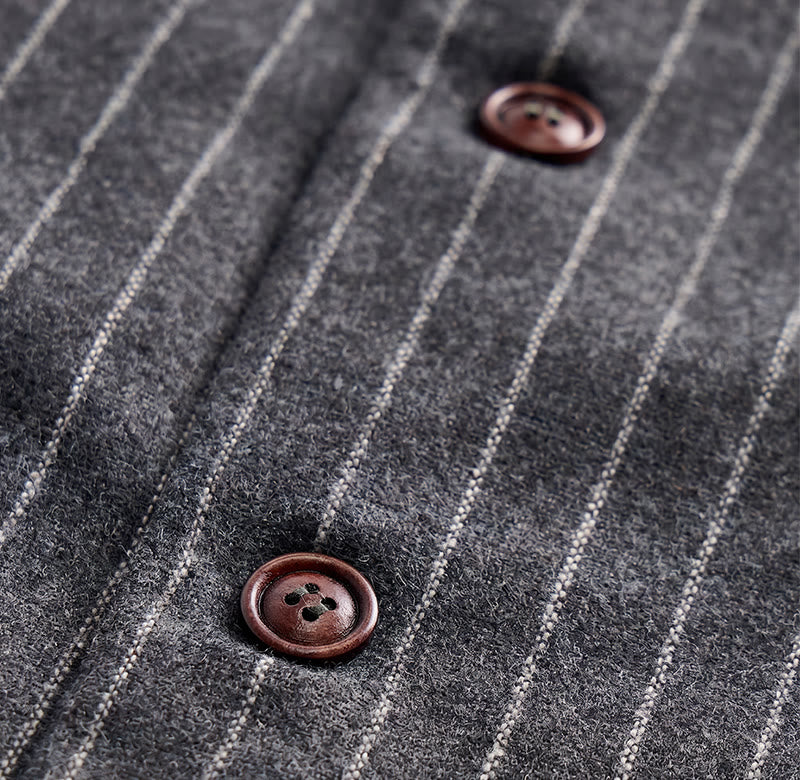 Men's Retro Style Pinstriped Suit Vest With Rose Lapel Chain - image 7