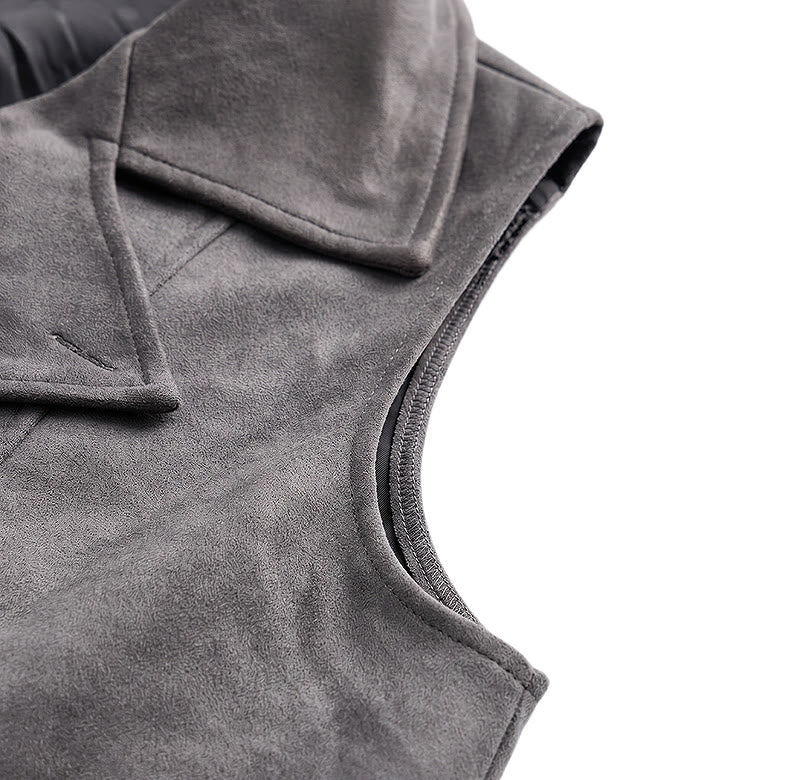 Men's Retro Double-Breasted Suit Vest With Bronze Chain - image 14