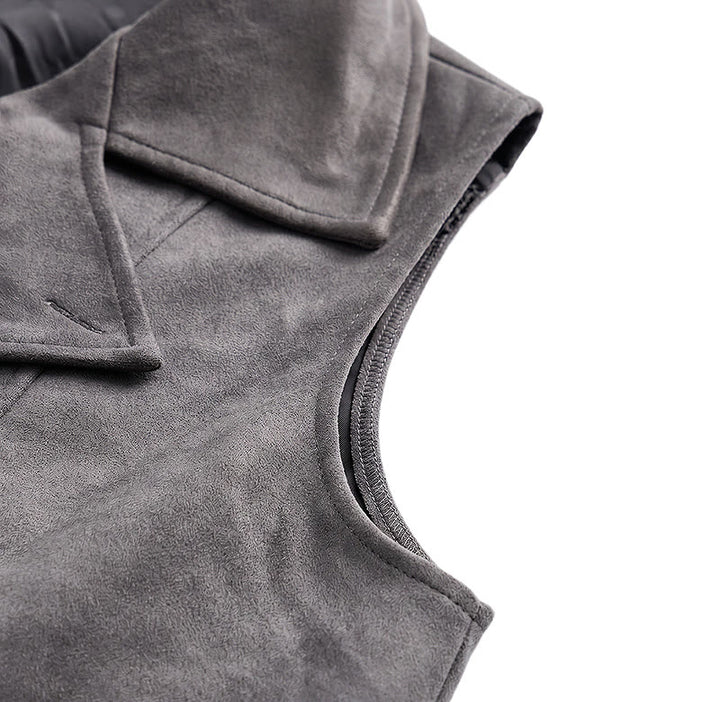 Men's Retro Double-Breasted Suit Vest With Bronze Chain - image 14