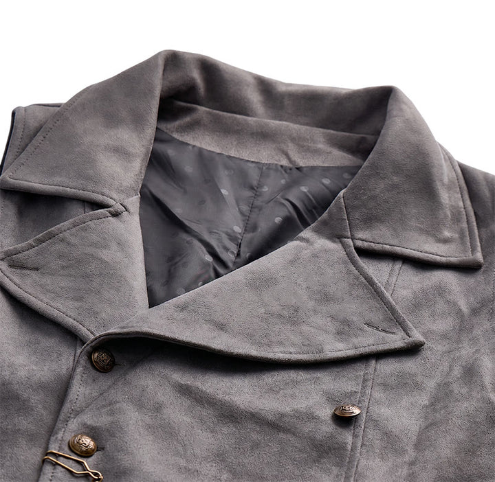 Men's Retro Double-Breasted Suit Vest With Bronze Chain - image 10
