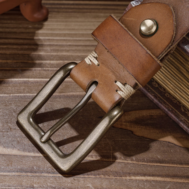 Braided Handwoven Without Hole Leather Belt - image 5