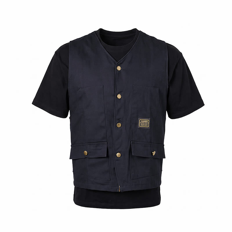 Multi-pocket Tactical Style Canvas Workwear Vest - image 14