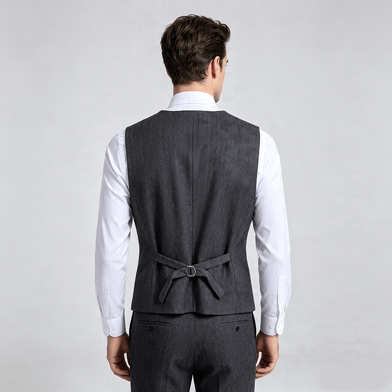 Men's Solid Color Slim Fit All Season Suit Vest - image 3