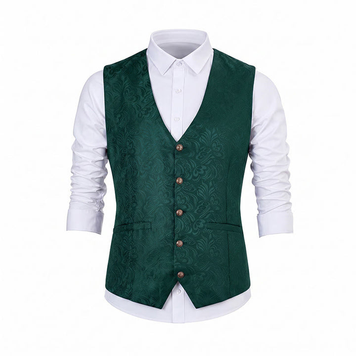 Men's Jacquard Textured Casual Halloween Party Suit Vest - image 20