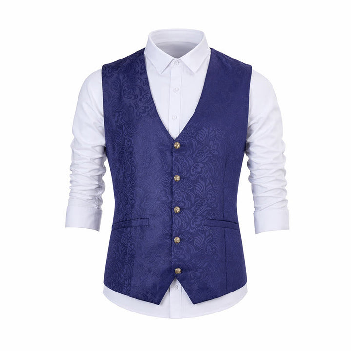 Men's Jacquard Textured Casual Halloween Party Suit Vest - image 14