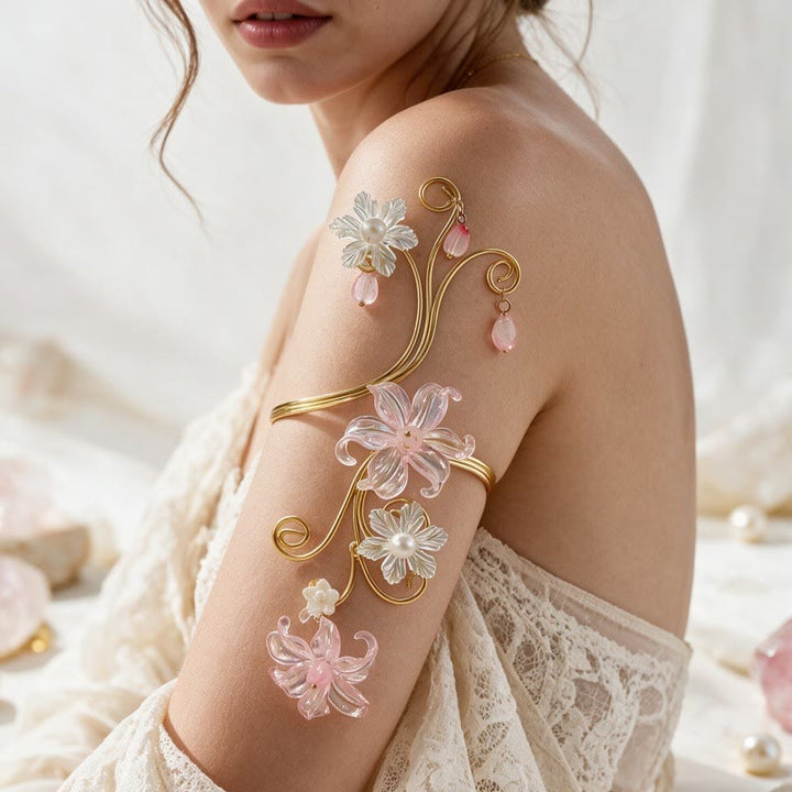 Ethereal Flower Pearl Buds Art Swirls Armlet - Style #1 - image 0