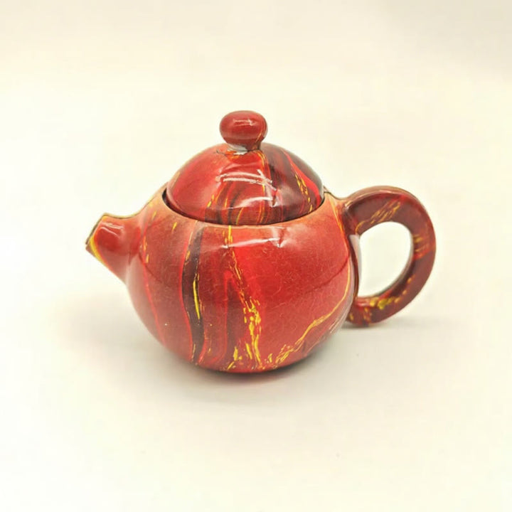Heritage Flame Porcelain Teapot Rotating Butane Lighter - Fortune Red - image 6