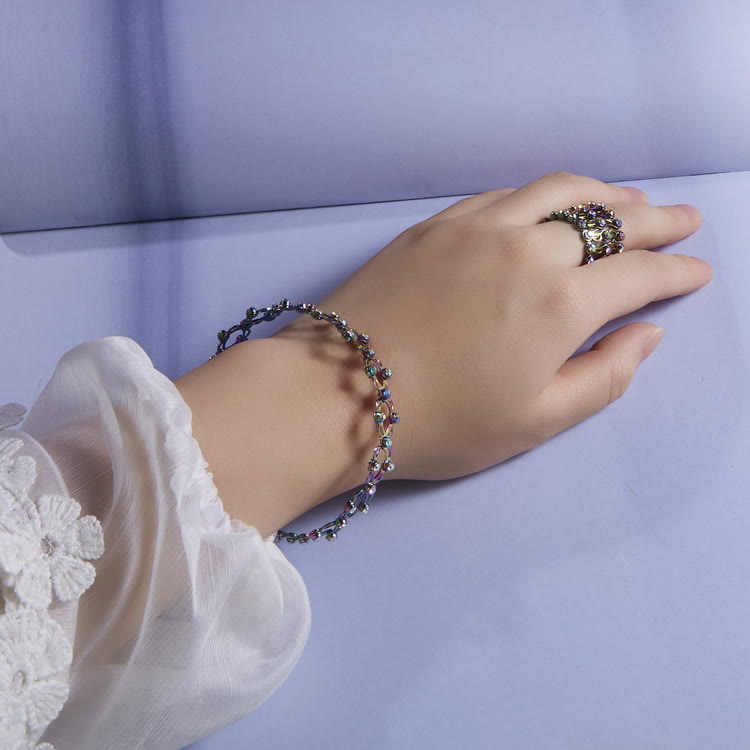 Magic Convertible Rhinestone Folding Bracelet Ring - image 7
