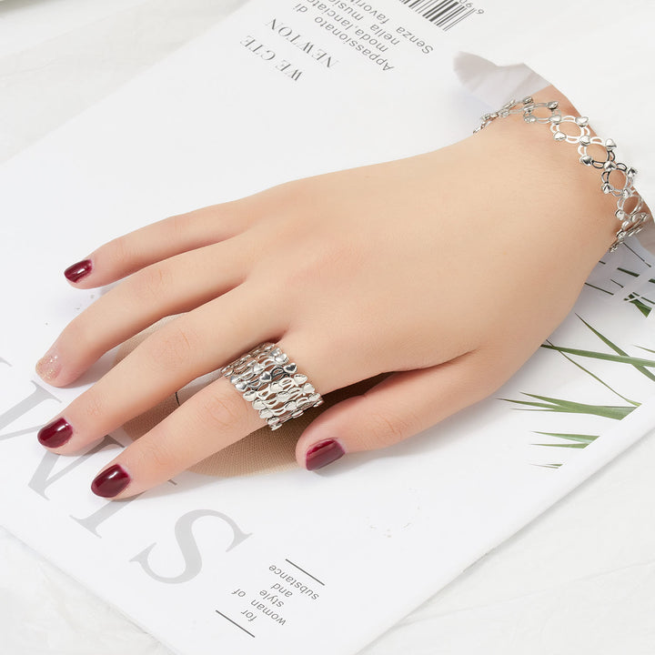Magic Convertible Rhinestone Folding Bracelet Ring - image 5