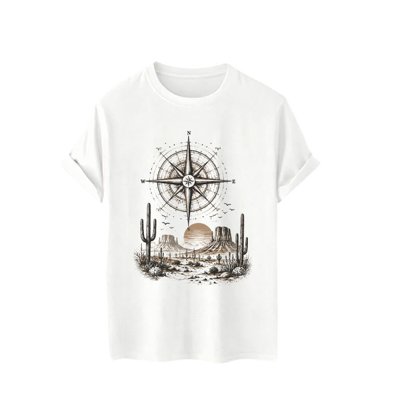 Western Desert Cactus Compass Graphic Print Shirt - image 4