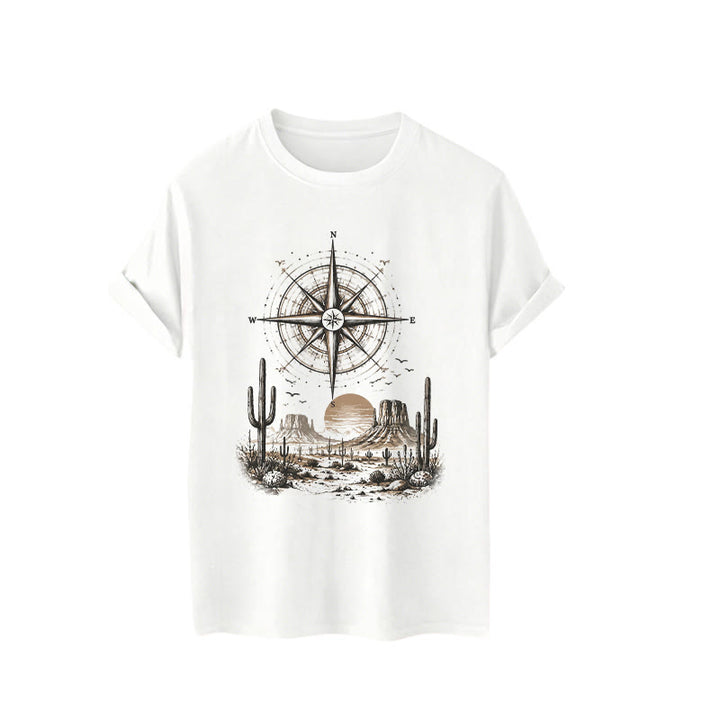 Western Desert Cactus Compass Graphic Print Shirt - image 4