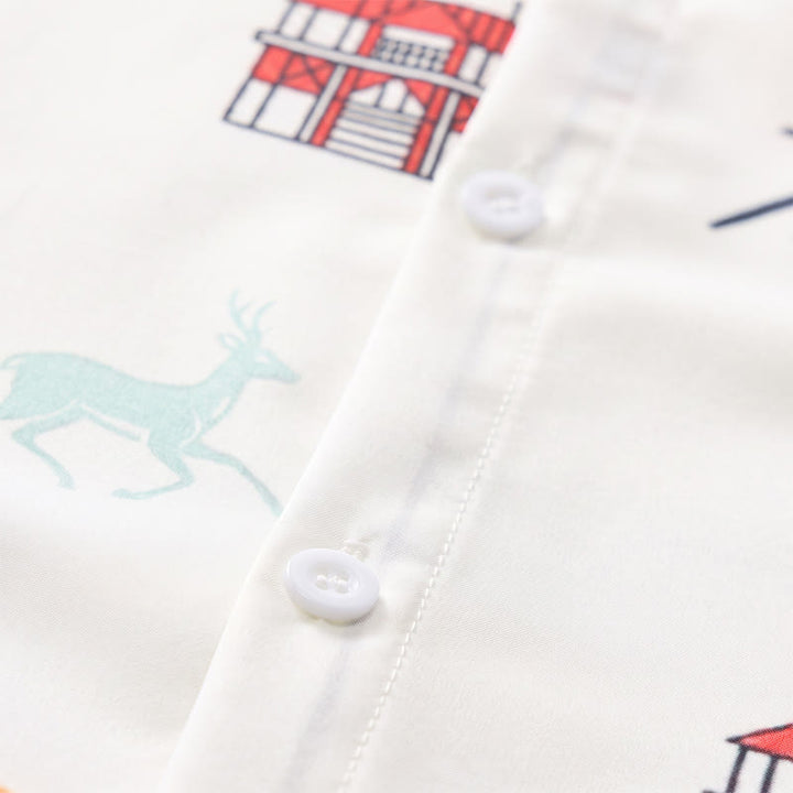 Men's Nautical Cocktail Palm Print Hawaiian Summer Short Sleeve Shirt - image 5