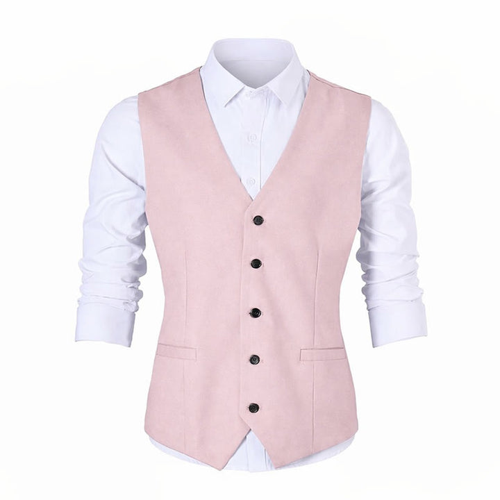 Groomsmen Linen Beach Wedding V-Neck Dress Vest - image 16