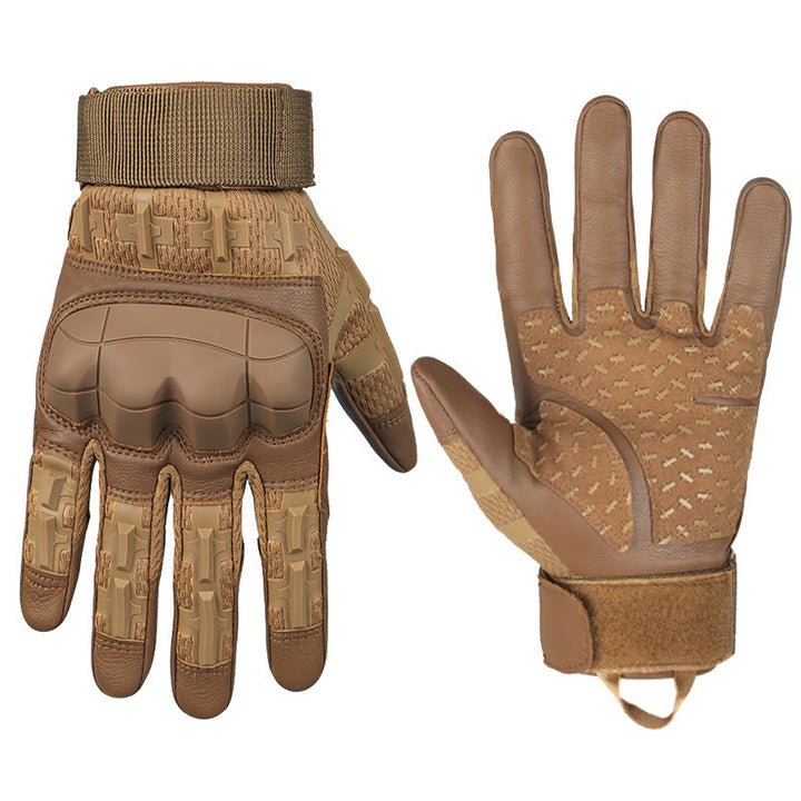 Shockproof Knuckle Protection Outdoor Tactical Gloves - Dark Khaki - XL - image 4