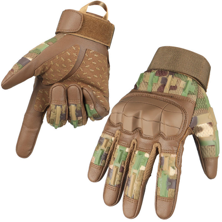 Shockproof Knuckle Protection Outdoor Tactical Gloves - Camo - XL - image 13