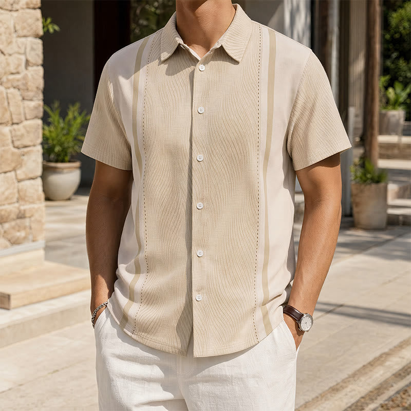 Men's Short Sleeve Button Casual Summer Beach Vacation Shirt - Style#1 - 3XL - image 0