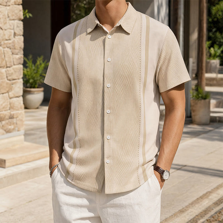 Men's Short Sleeve Button Casual Summer Beach Vacation Shirt - Style#1 - 3XL - image 0
