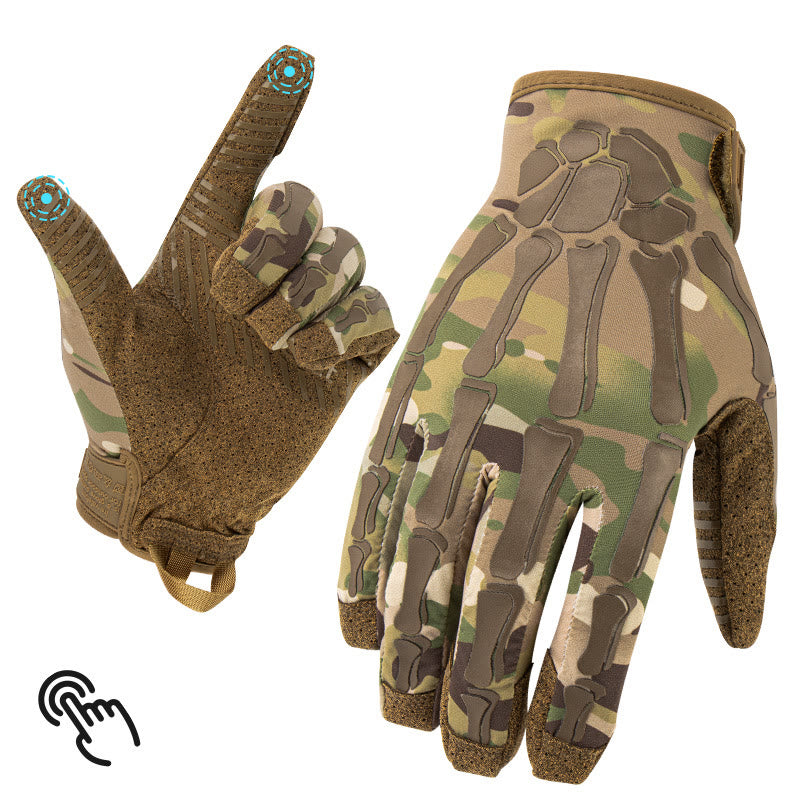 Skeleton Lightweight Summer Elastic Motorcycle Tactical Gloves - Camouflage - XL - image 0