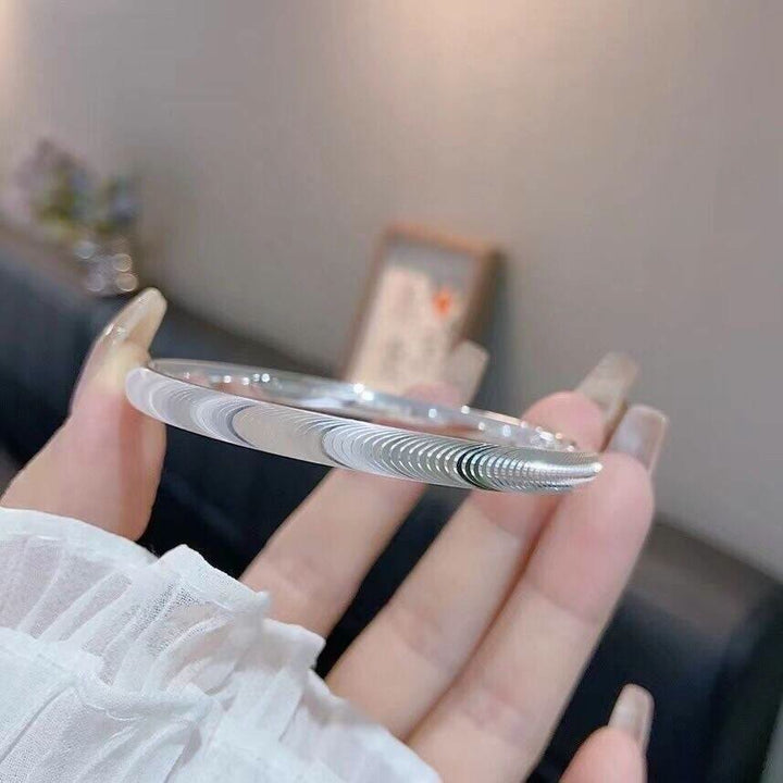 Minimalist Designer Wave-Inspired Silver Open Cuff Bracelet - image 4