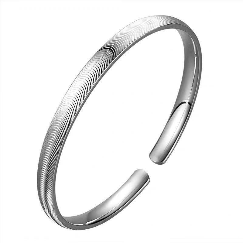 Minimalist Designer Wave-Inspired Silver Open Cuff Bracelet - image 8