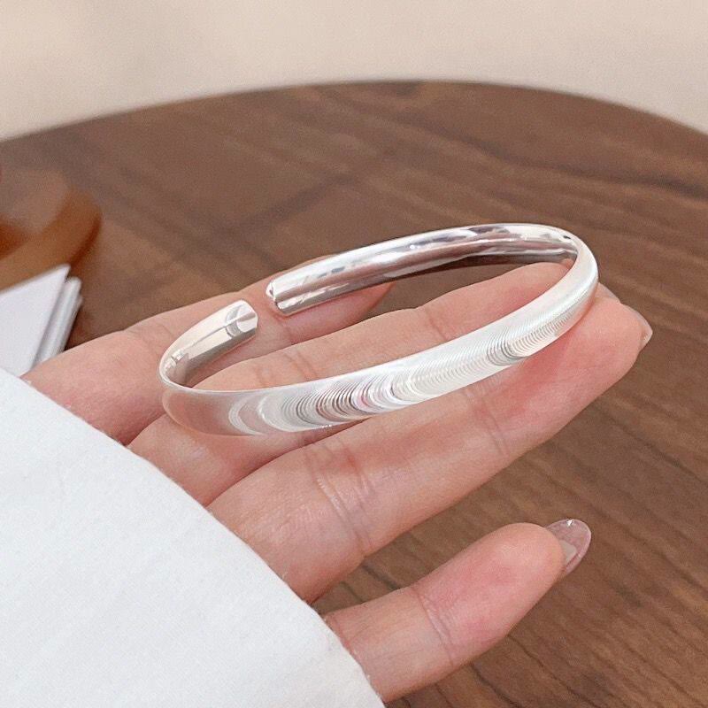 Minimalist Designer Wave-Inspired Silver Open Cuff Bracelet - image 5
