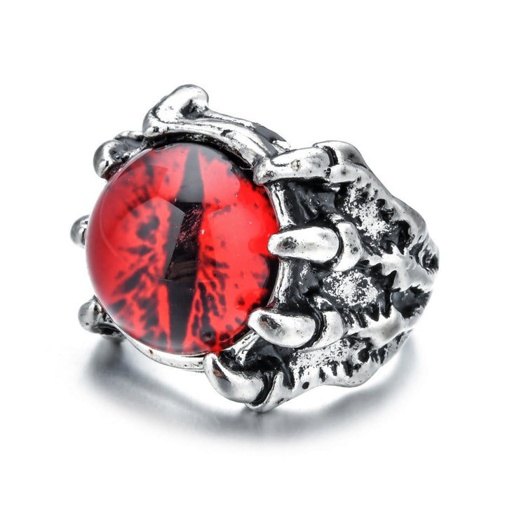 Gothic Demon Eagle Claw Aesthetic Evil Eye Ring - image 5
