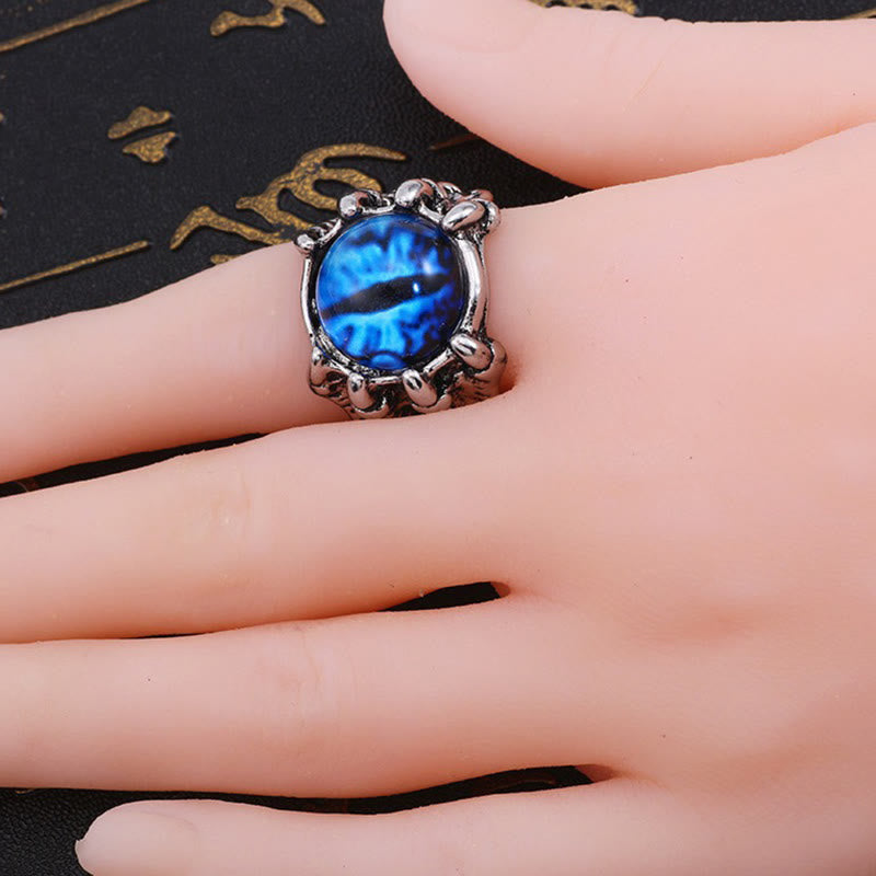 Gothic Demon Eagle Claw Aesthetic Evil Eye Ring - image 1