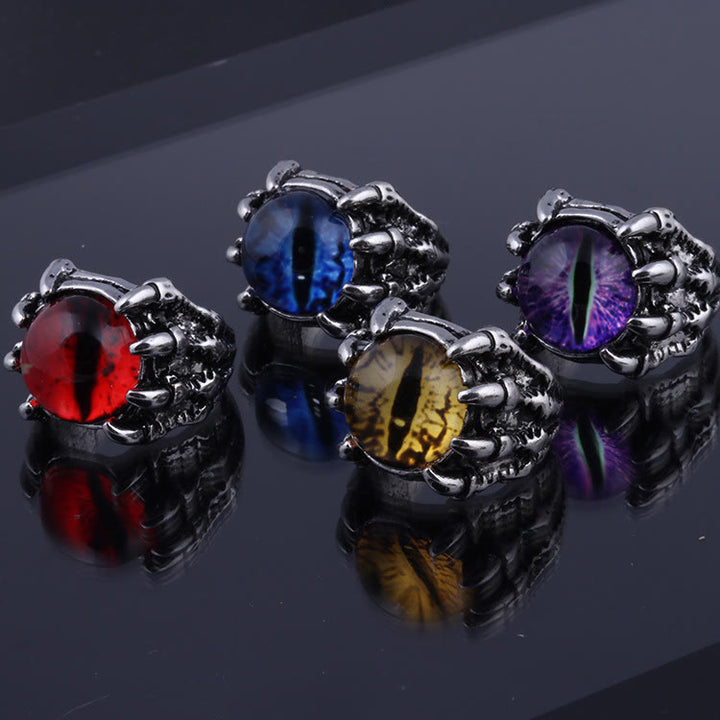 Gothic Demon Eagle Claw Aesthetic Evil Eye Ring - image 0