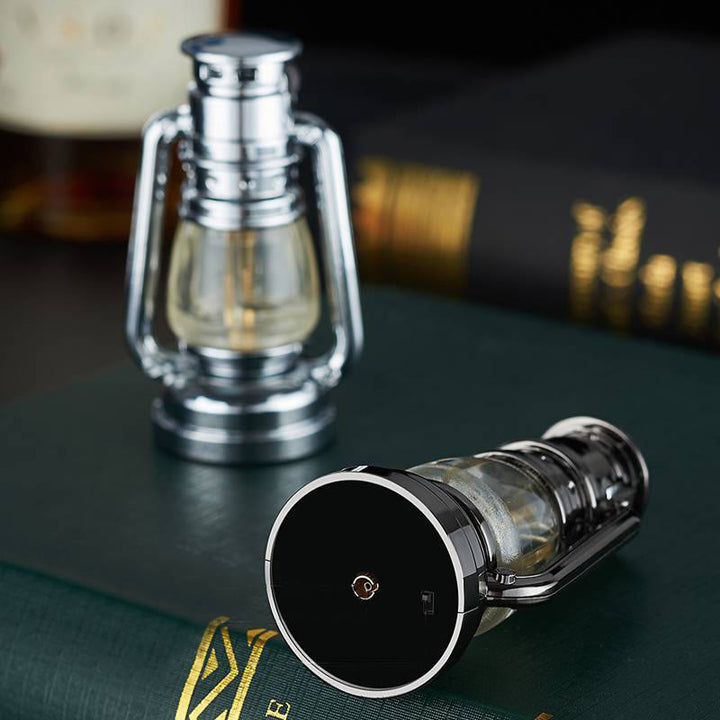 Creative Oil Lamp Shape Colorful Light Butane Lighter - image 3