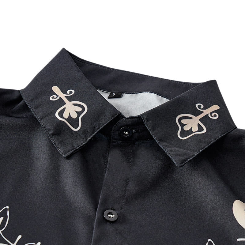 Black Western Floral Printed Cowboy Yoke Shirt - image 4