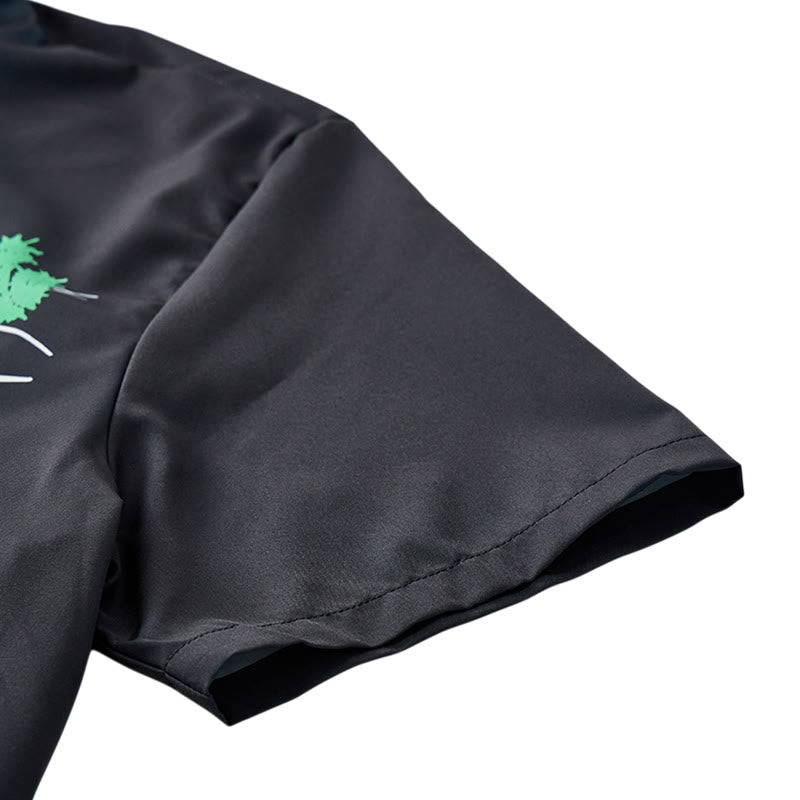 Black Cactus & Longhorn Skull Cowboy Yoke Shirt - image 9