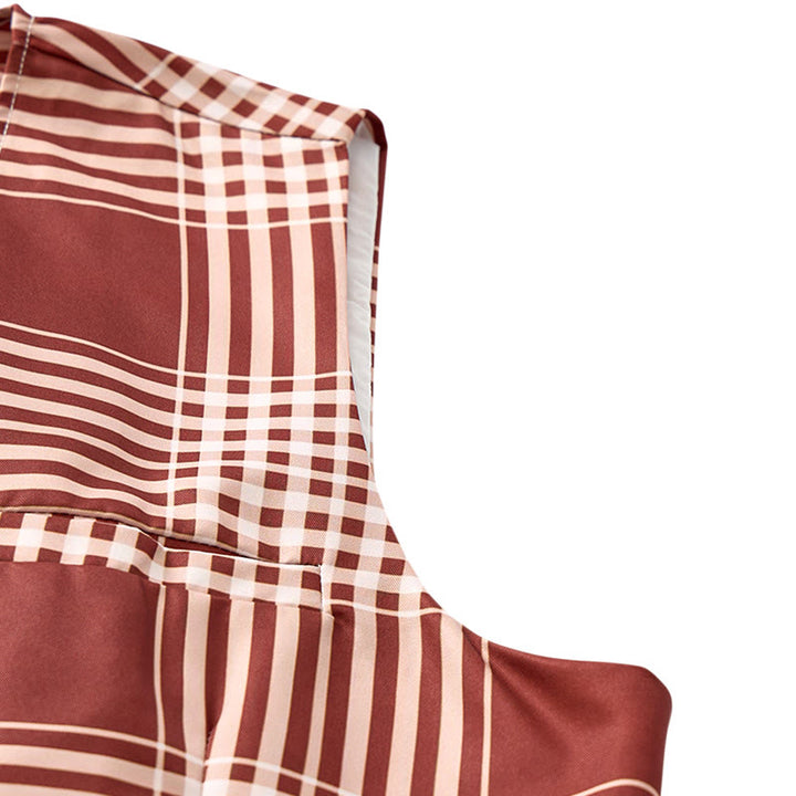 Brown Heritage Check British Gentleman Suit Vest - image 7