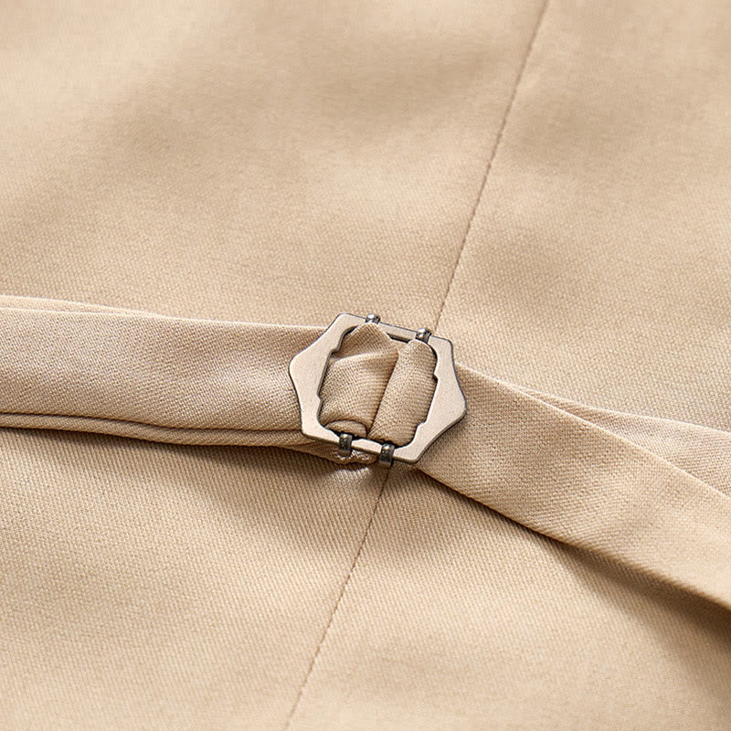 Men's Modern Cowboy Waistcoat Double-breasted Suit Vest With Brooch - image 9
