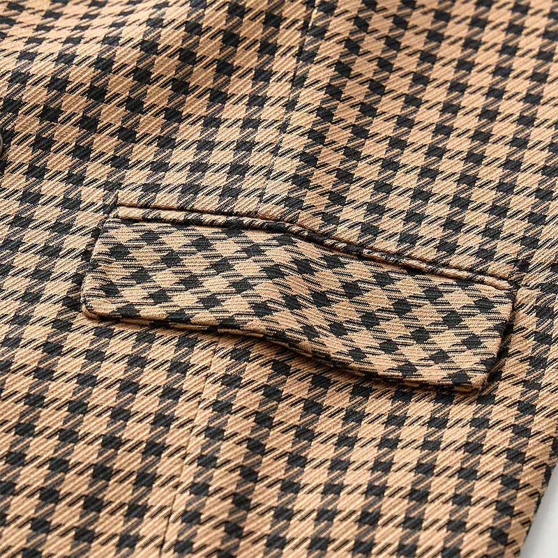 Men's Houndstooth Plaid Middle Ages Style Suit Vest - image 6