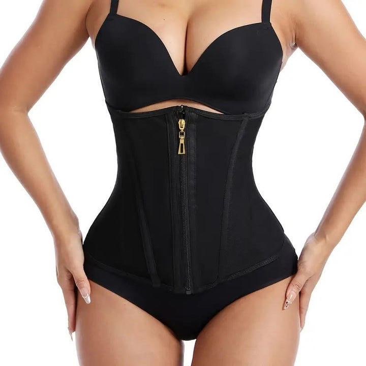 Women Nylon Boned Waist Trainer Multi Rear Hook Tummy Control Slim Corset Shaper - Black - 3XL - image 1
