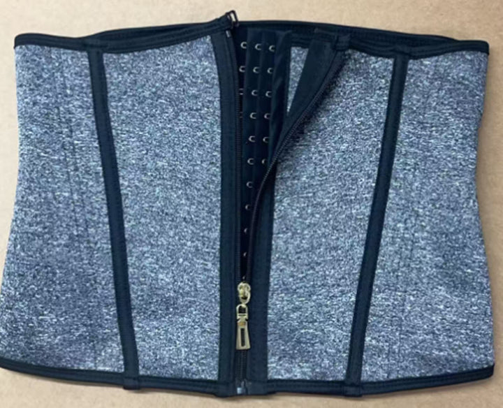 Women Nylon Boned Waist Trainer Multi Rear Hook Tummy Control Slim Corset Shaper - Dark Grey - 3XL - image 4
